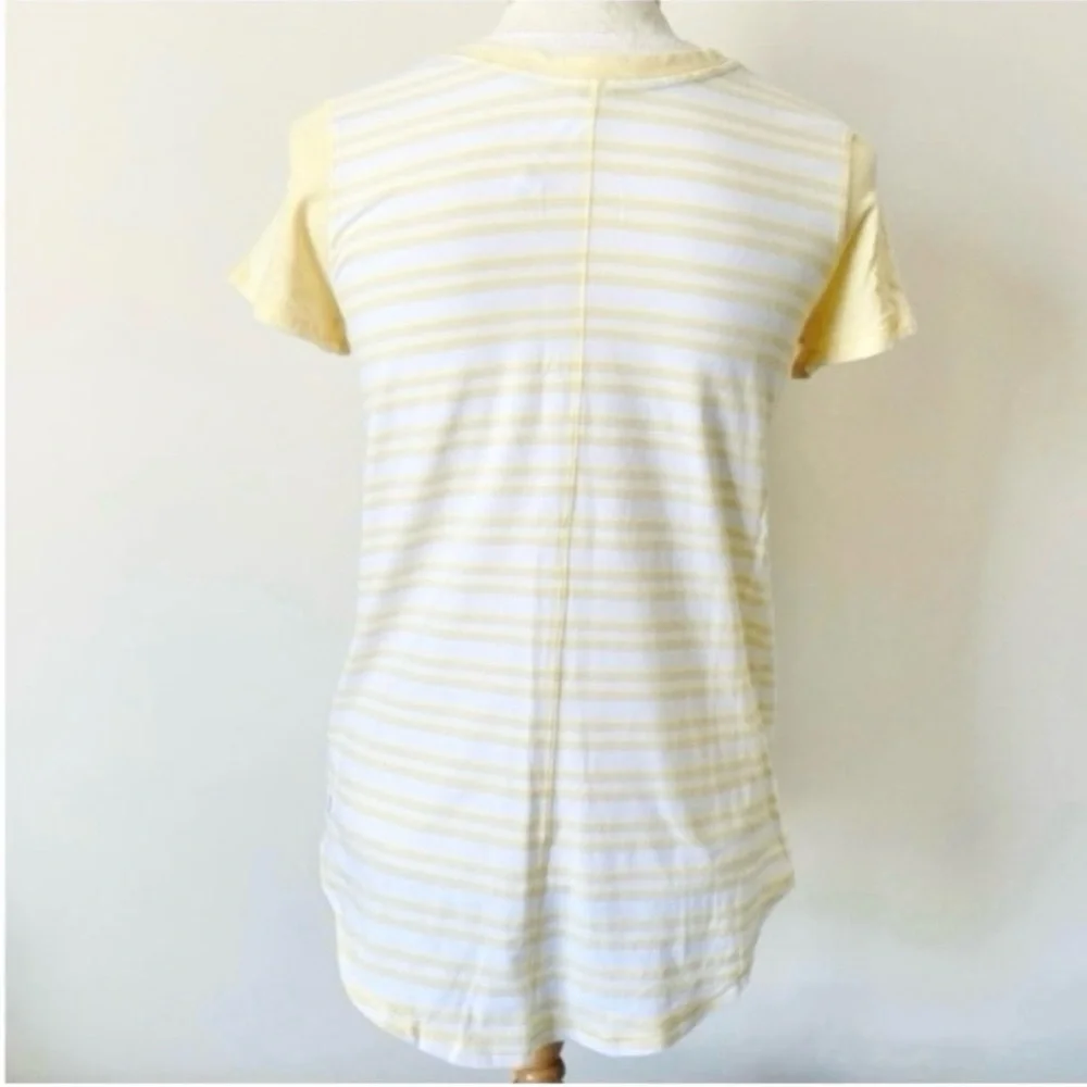 Lululemon Serene Short Sleeve Tee Yellow & White Stripe Women’s Size 6